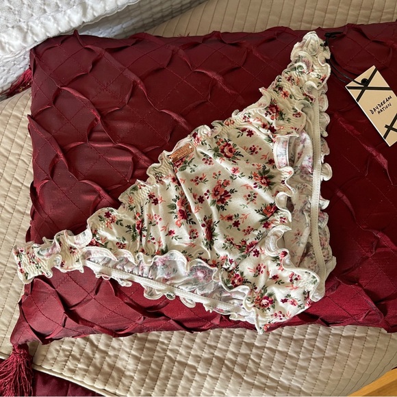 🌹 Daydream Nation LA “Meadows” Ruched Brazilian Panty Floral boutique lingerie - Picture 11 of 11